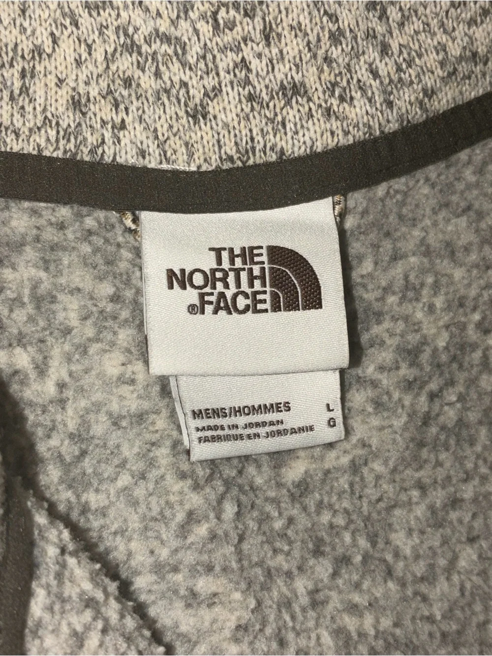 The North Face Heathered Cream and Tan Quarter-Zip Pullover